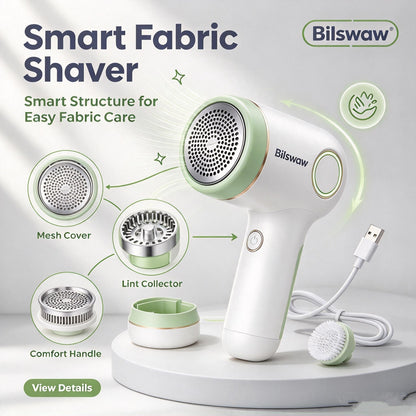 🧶Bilswaw Smart Fabric Shaver, Rechargeable Lint Remover, Efficient Fuzz & Pill Trimmer, Safe Fabric Defuzzer for Sweaters, Blankets, Couch & Clothes