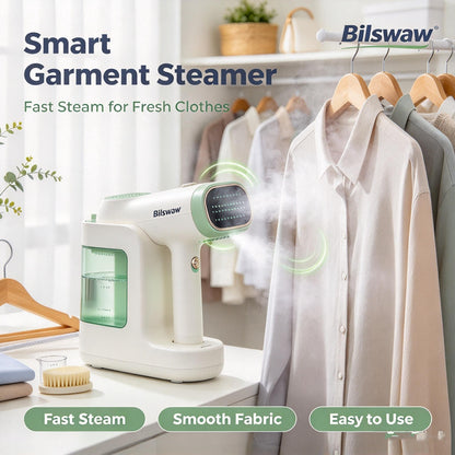 👔Bilswaw Smart Garment Steamer, Hand‑Held Portable Clothing Steamer, Fast Steam Wrinkle Remover with Easy‑Refill Water Tank for Home & Travel