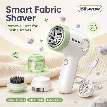 🧶Bilswaw Smart Fabric Shaver, Rechargeable Lint Remover, Efficient Fuzz & Pill Trimmer, Safe Fabric Defuzzer for Sweaters, Blankets, Couch & Clothes